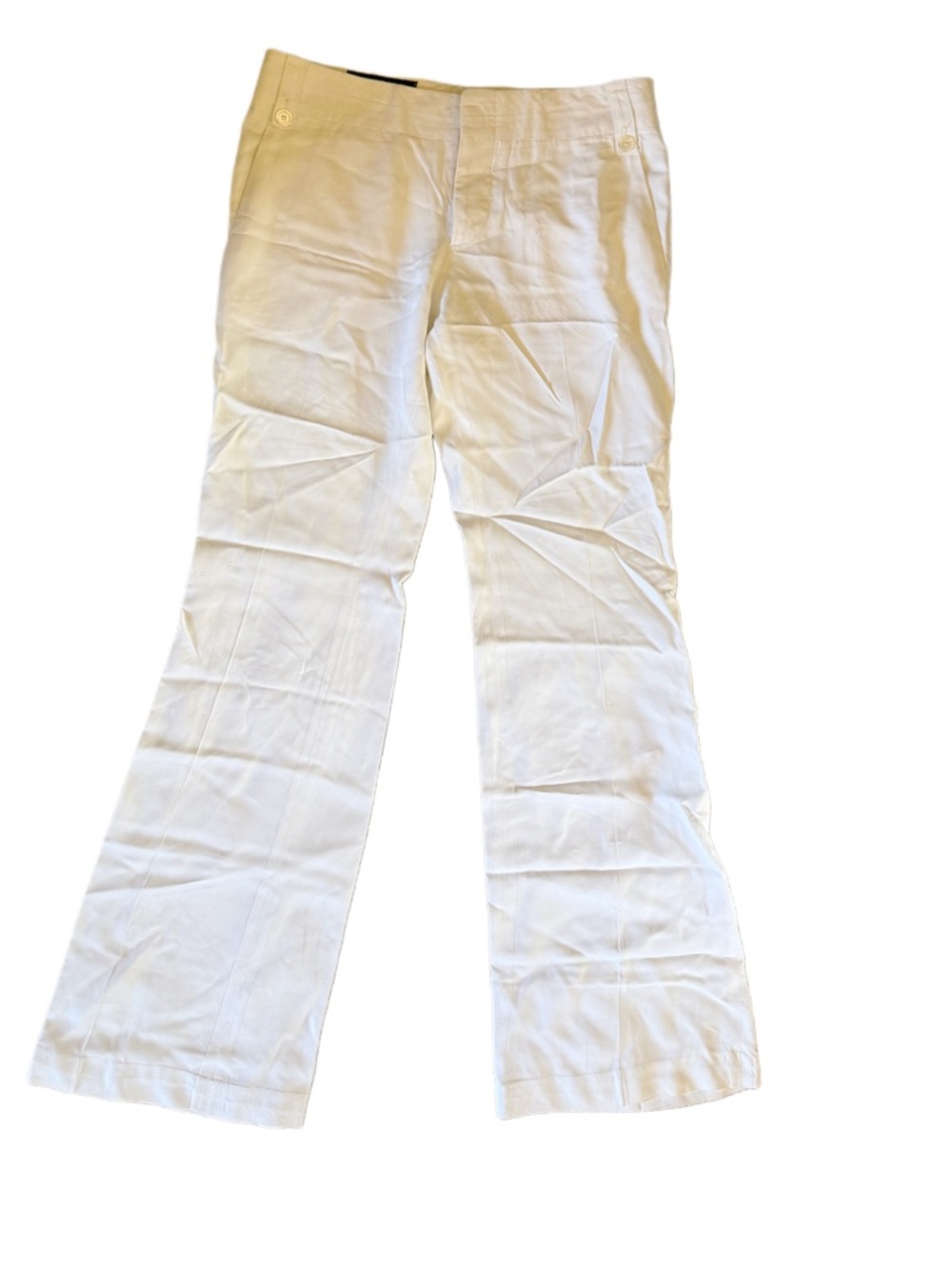 Designer Gucci White flared button fly nautical style Pants Sz 42/6 inch womens